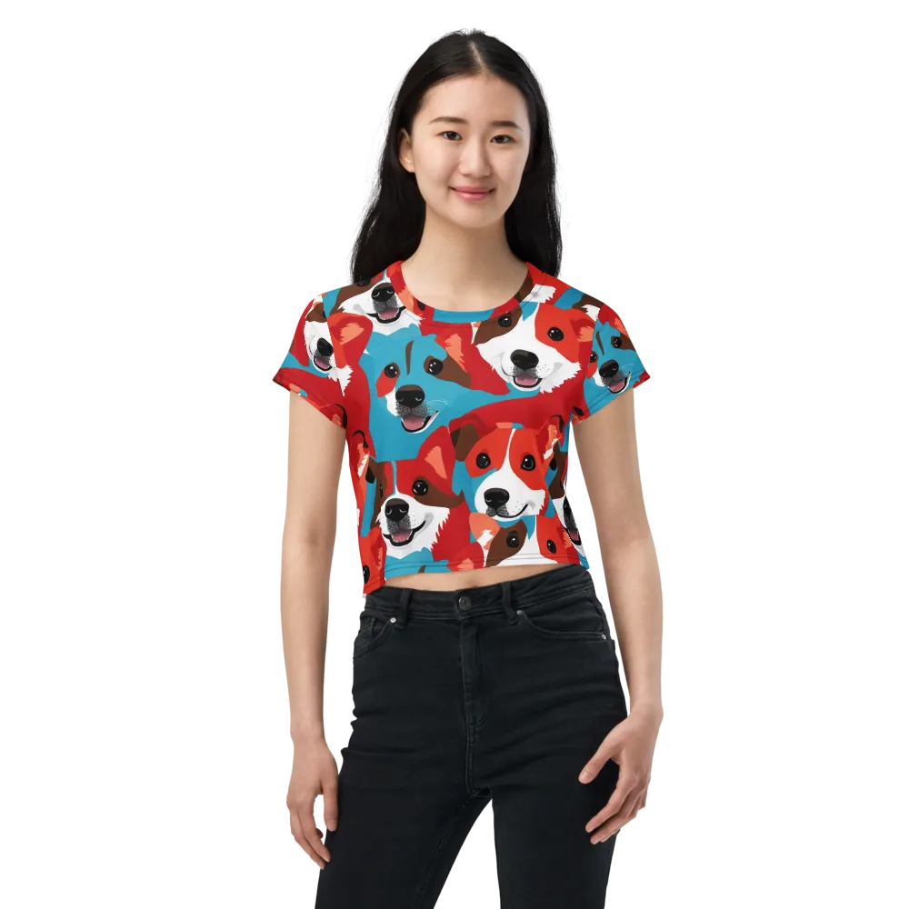 Pawsitive Color on Crop Tee — Front