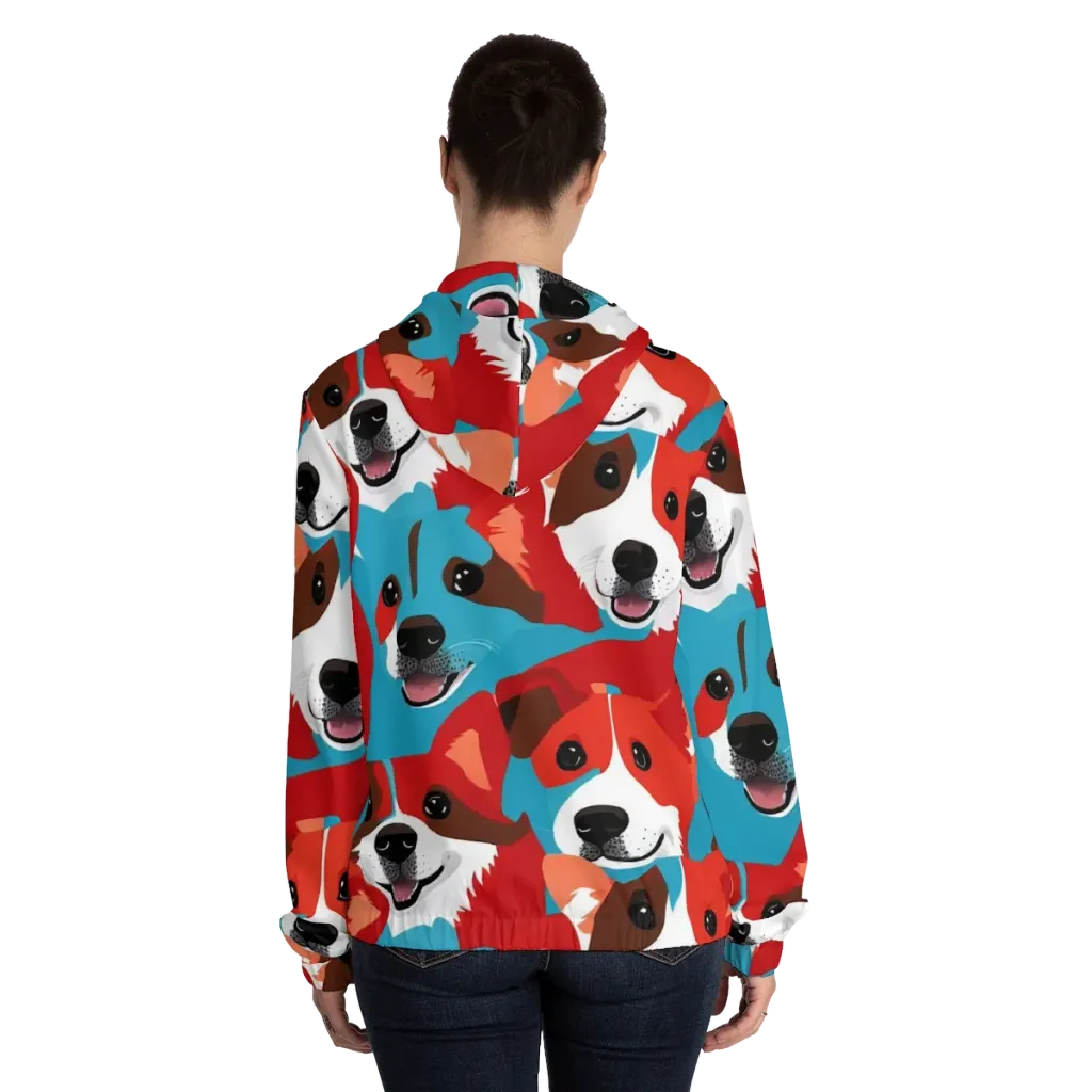 Pawsitive Color on Women's Full-Zip Hoodie — Back On Person