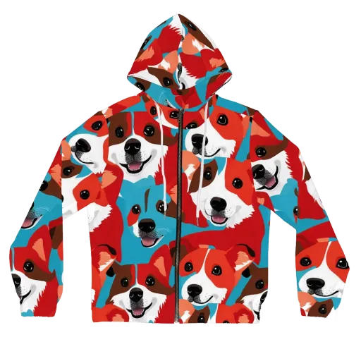 Pawsitive Color on a Women's Full-Zip Hoodie