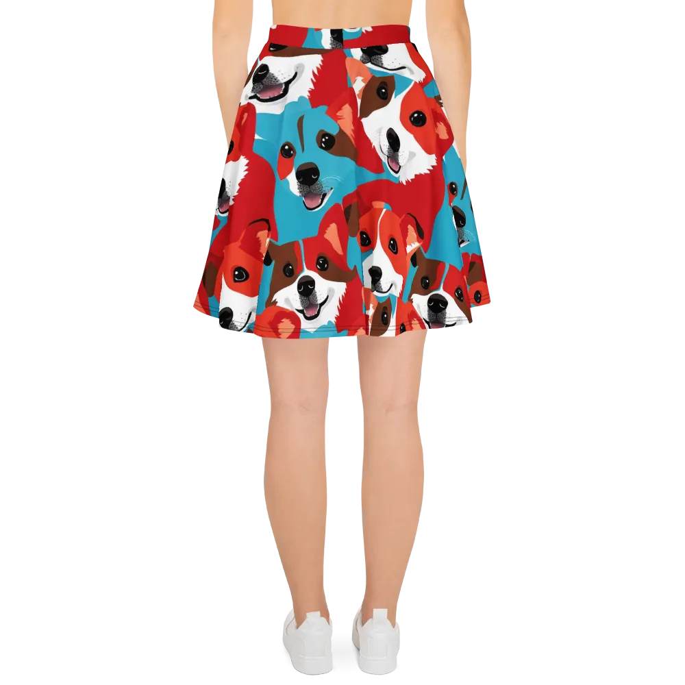 Pawsitive Color on Skater Skirt — Back