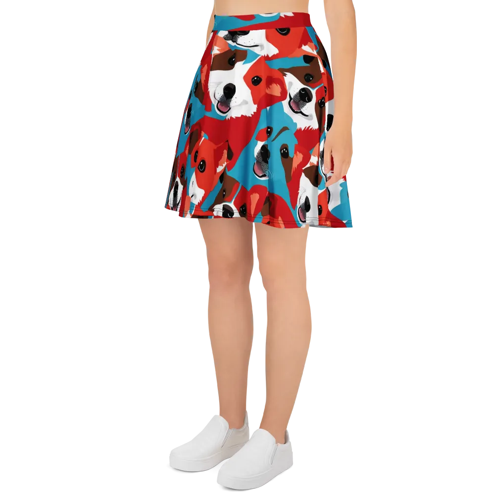 Pawsitive Color on Skater Skirt — Left