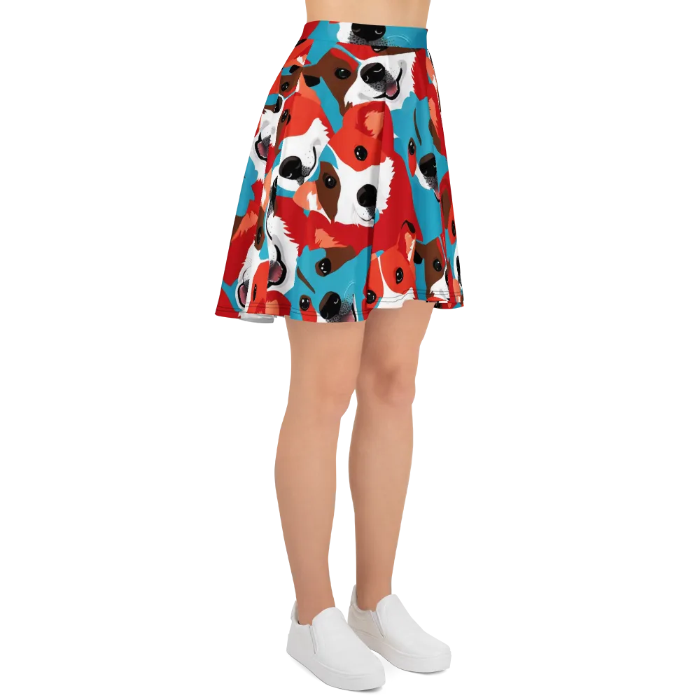 Pawsitive Color on Skater Skirt — Right