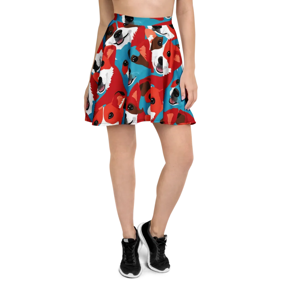 Pawsitive Color on Skater Skirt — Front