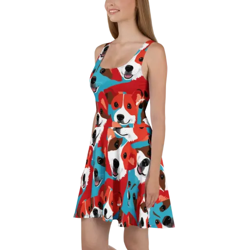 Pawsitive Color on a Skater Dress