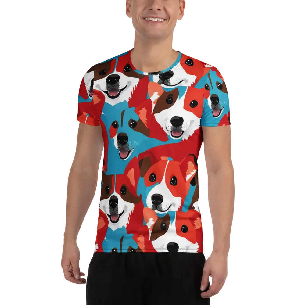 Pawsitive Color on Men's Athletic T-Shirt — Front