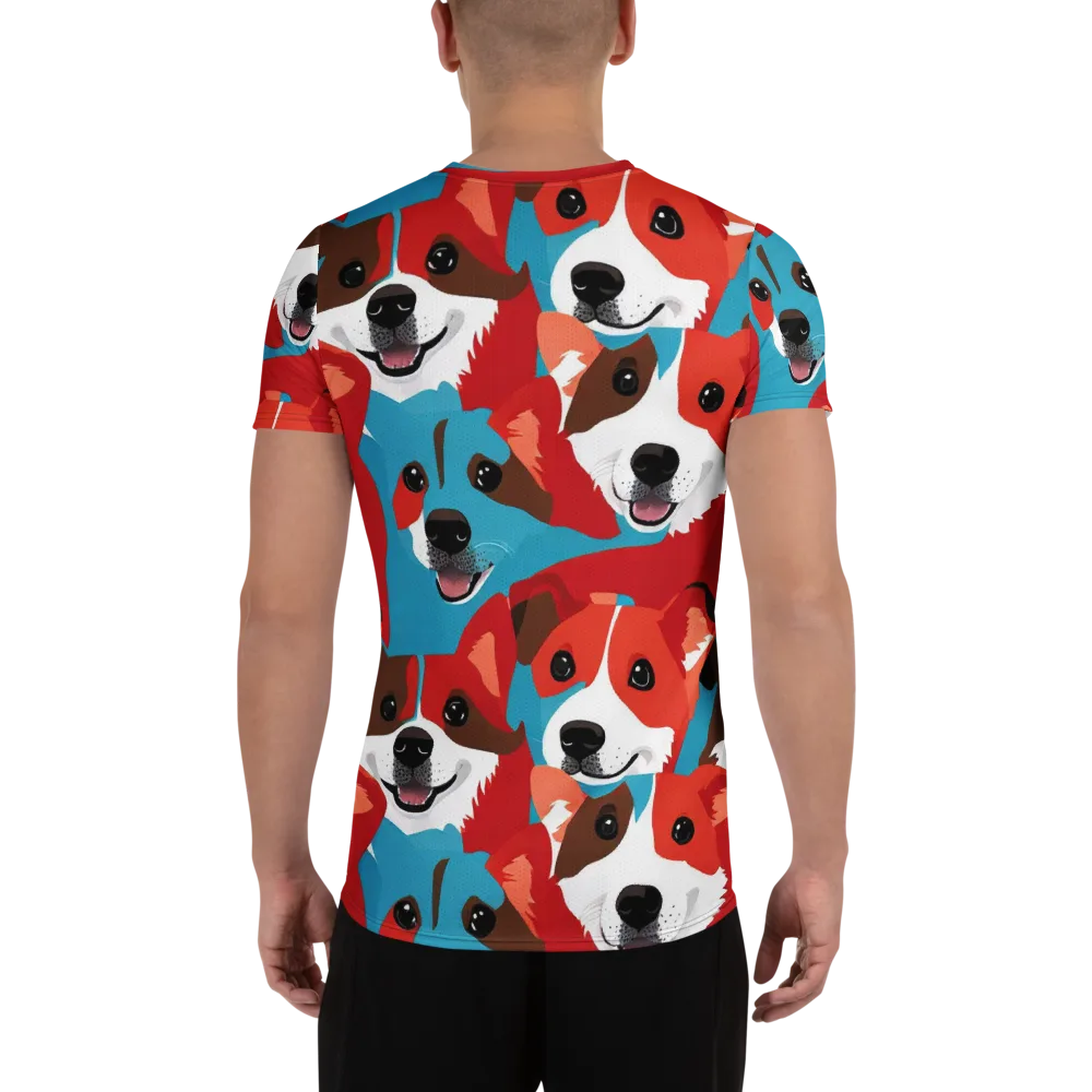 Pawsitive Color on Men's Athletic T-Shirt — Back