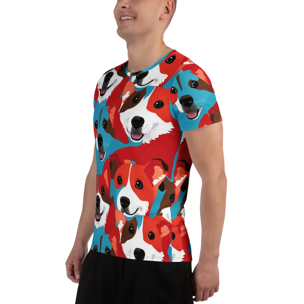 Pawsitive Color on Men's Athletic T-Shirt — Left