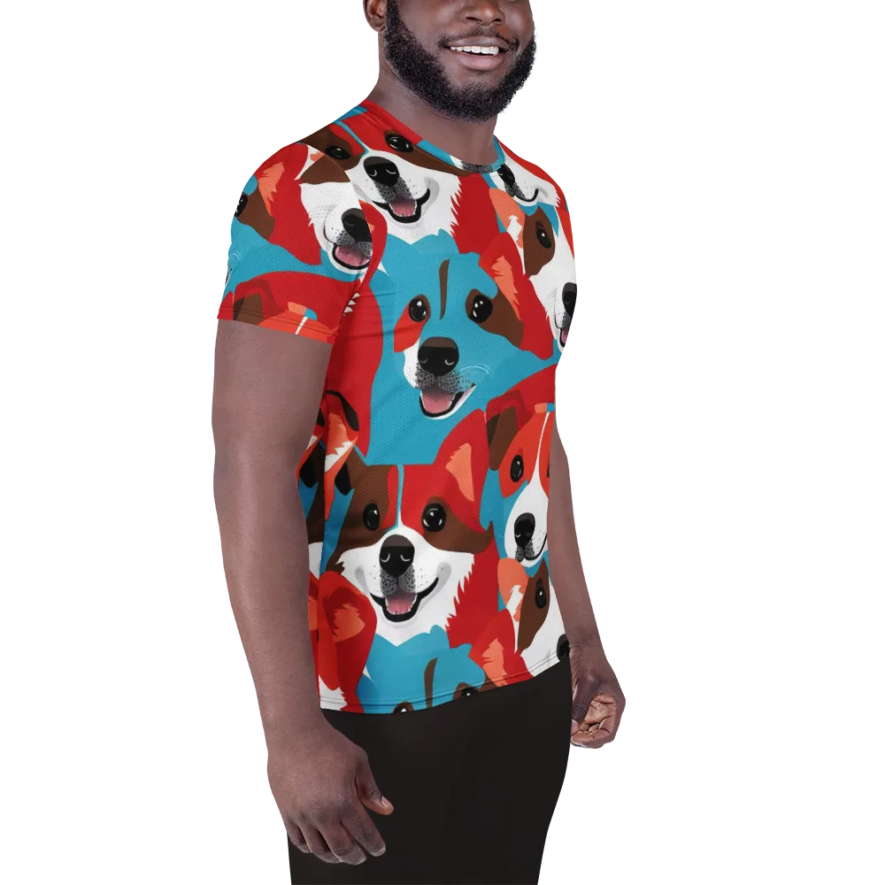 Pawsitive Color on Men's Athletic T-Shirt — Right