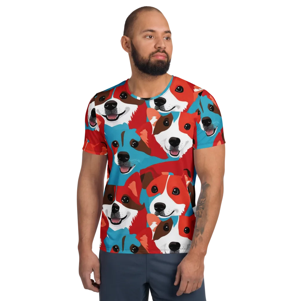 Pawsitive Color on Men's Athletic T-Shirt — Front