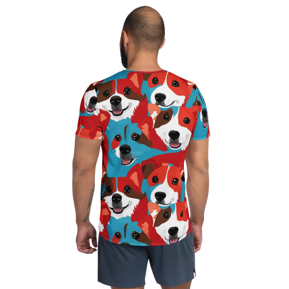Pawsitive Color on Men's Athletic T-Shirt — Back