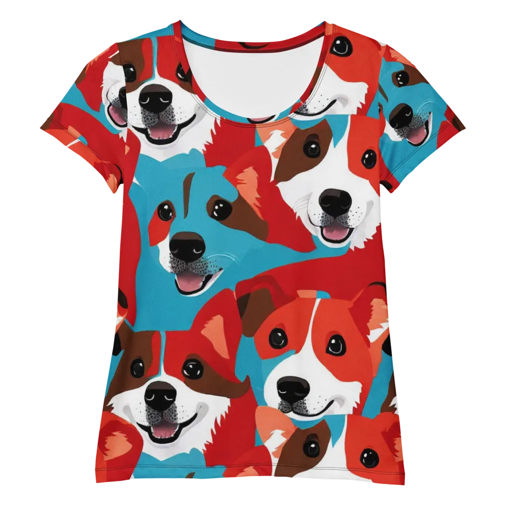 Pawsitive Color on Women's Athletic T-Shirt — Front