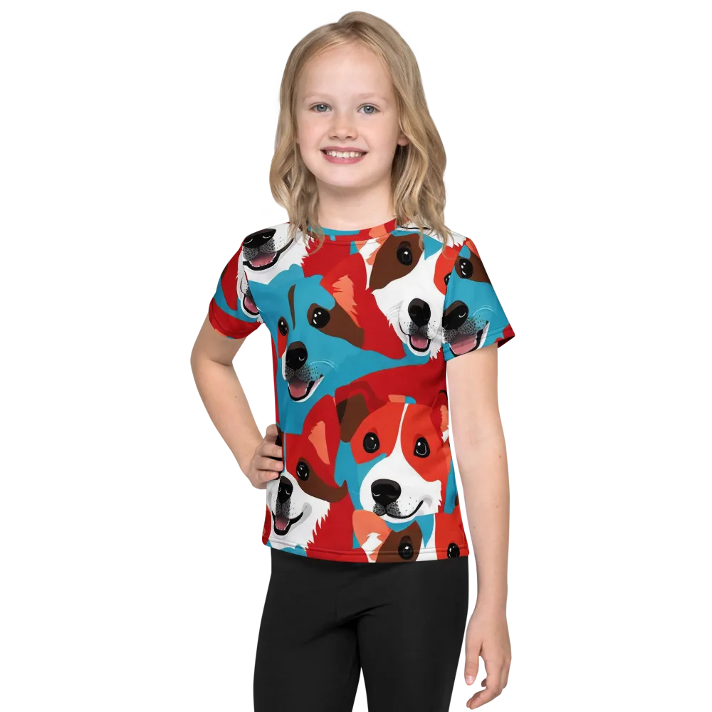 Pawsitive Color on Kids Crew Neck T-Shirt — Front