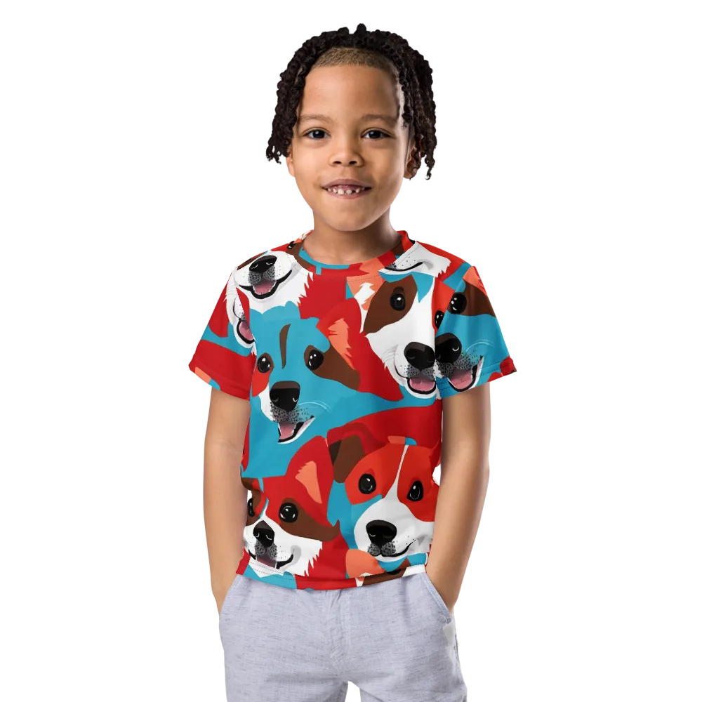Pawsitive Color on Kids Crew Neck T-Shirt — Front