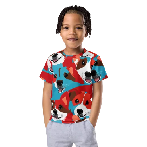 Pawsitive Color on a Kids Crew Neck T-Shirt