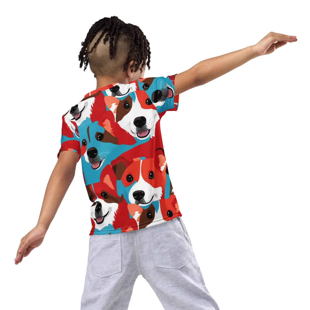 Pawsitive Color on Kids Crew Neck T-Shirt — Back