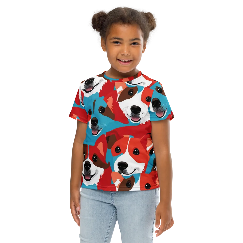 Pawsitive Color on Kids Crew Neck T-Shirt — Front