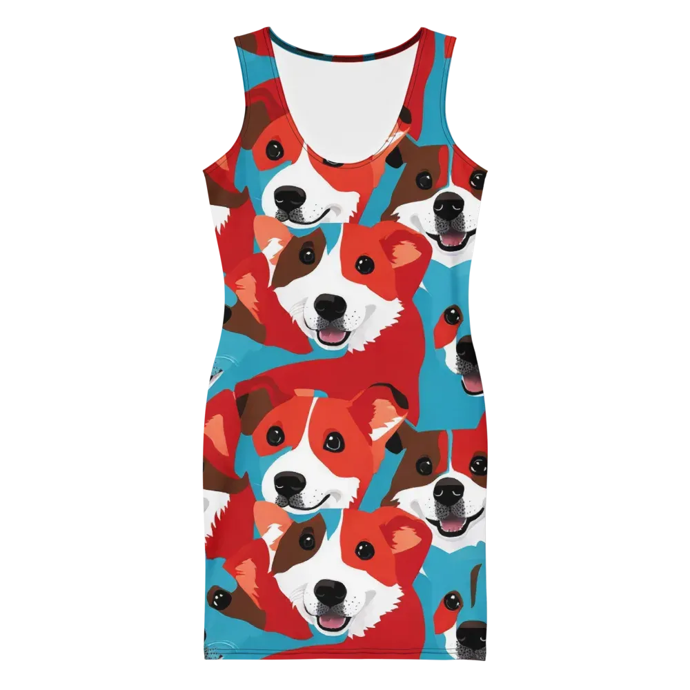 Pawsitive Color on Bodycon Dress — Front