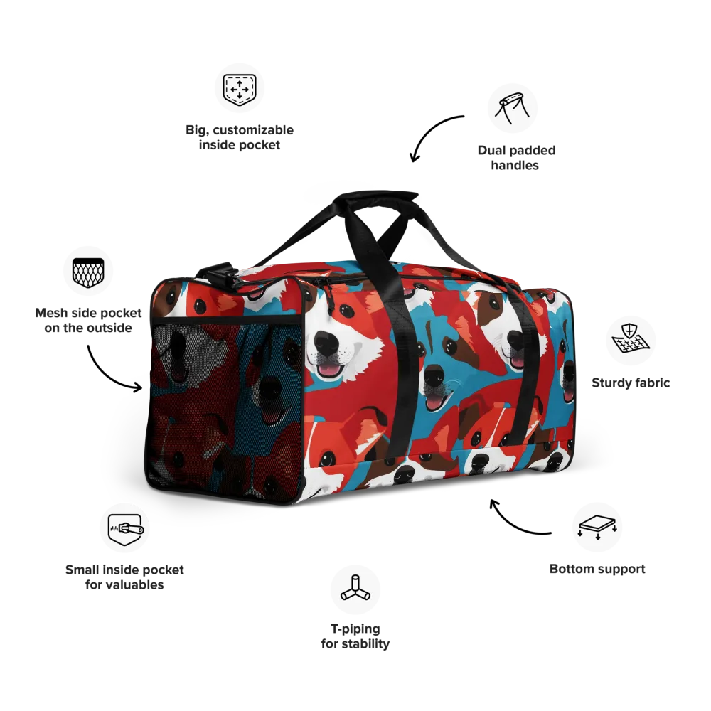 Pawsitive Color on Duffle Bag — Right Front