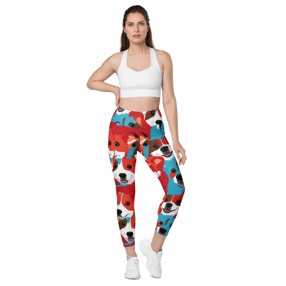 Pawsitive Color on Leggings with Pockets — Front