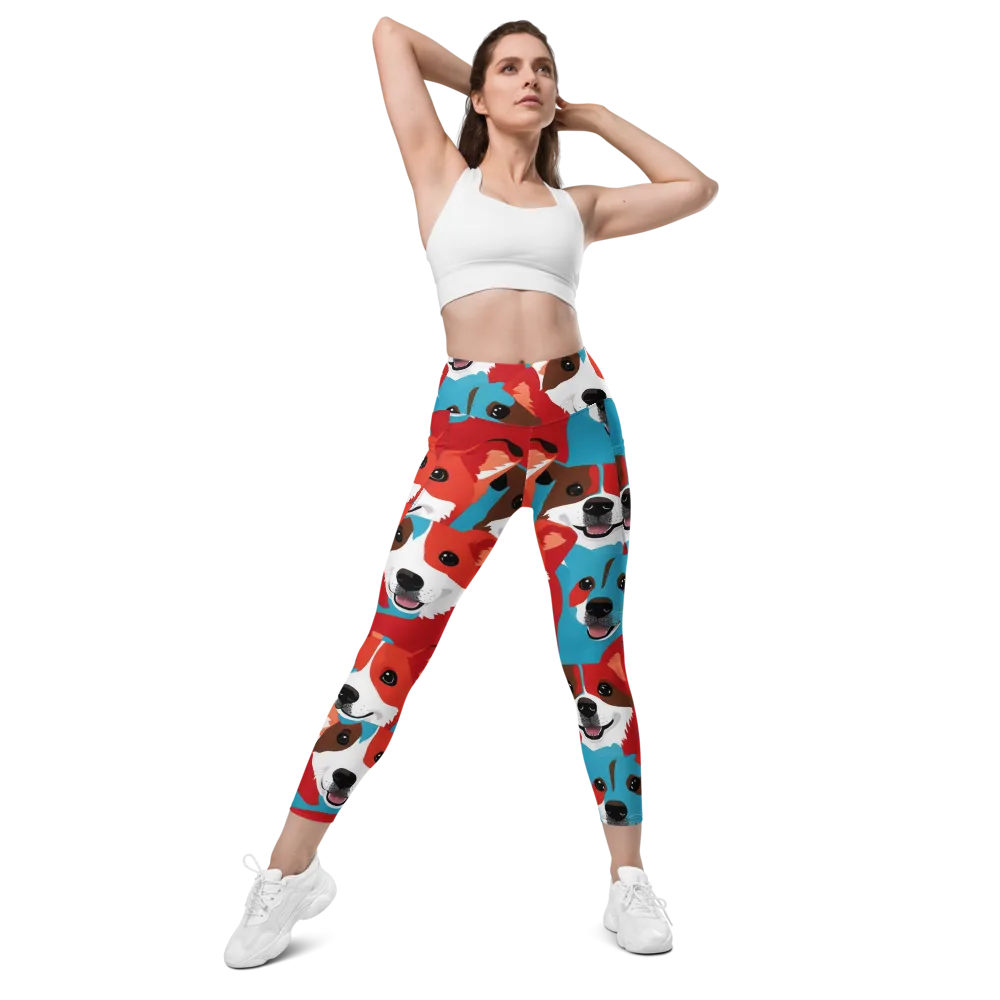 Pawsitive Color on Leggings with Pockets — Front