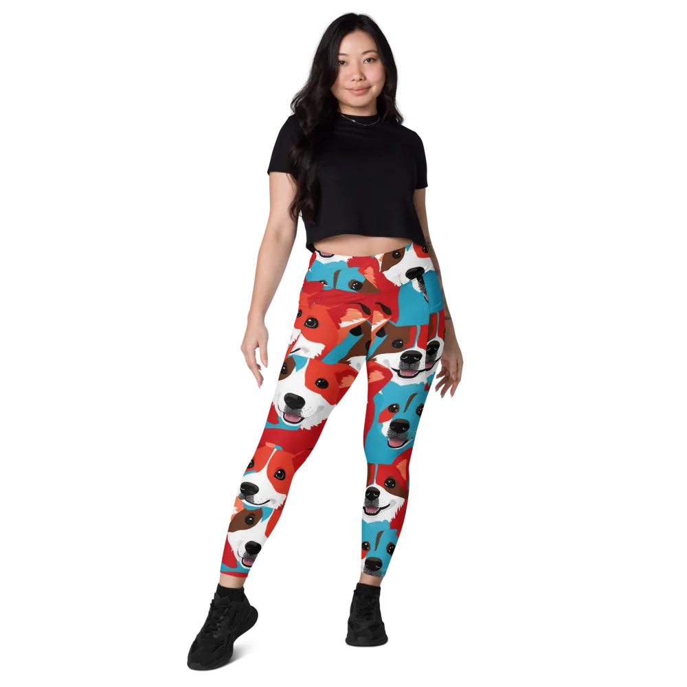 Pawsitive Color on Leggings with Pockets — Front