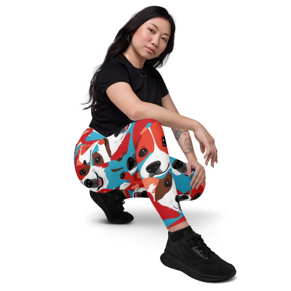 Pawsitive Color on Leggings with Pockets — Right Front