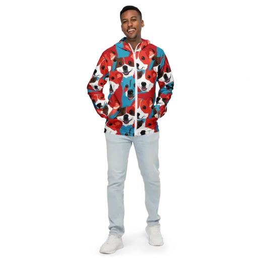 Pawsitive Color on a Men's Windbreaker
