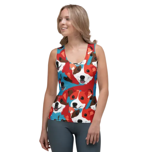 Pawsitive Color on a Women's Tank Top