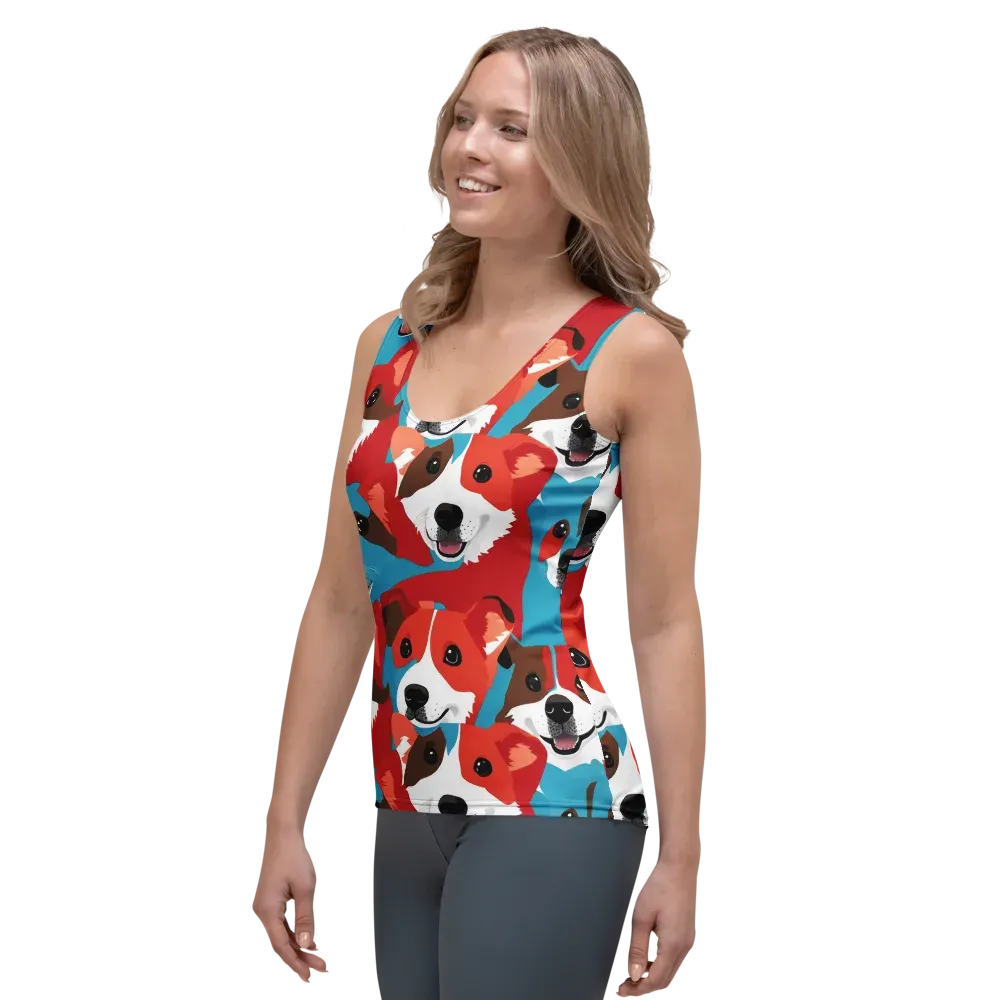 Pawsitive Color on Women's Tank Top — Left Front