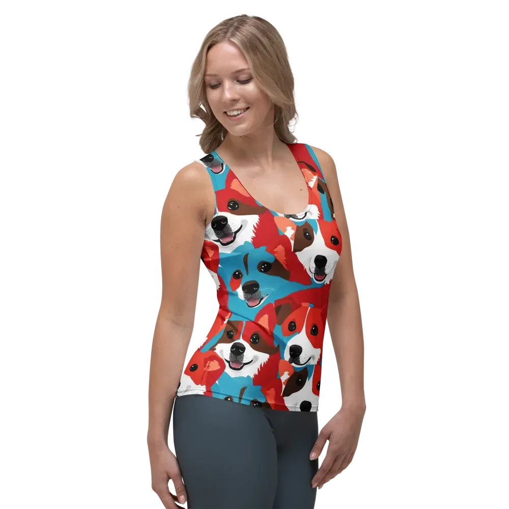 Pawsitive Color on Women's Tank Top — Right Front