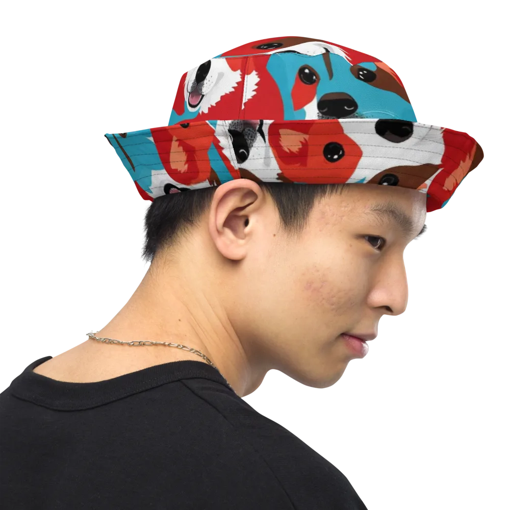 Pawsitive Color on Reversible Bucket Hat — Right Outside