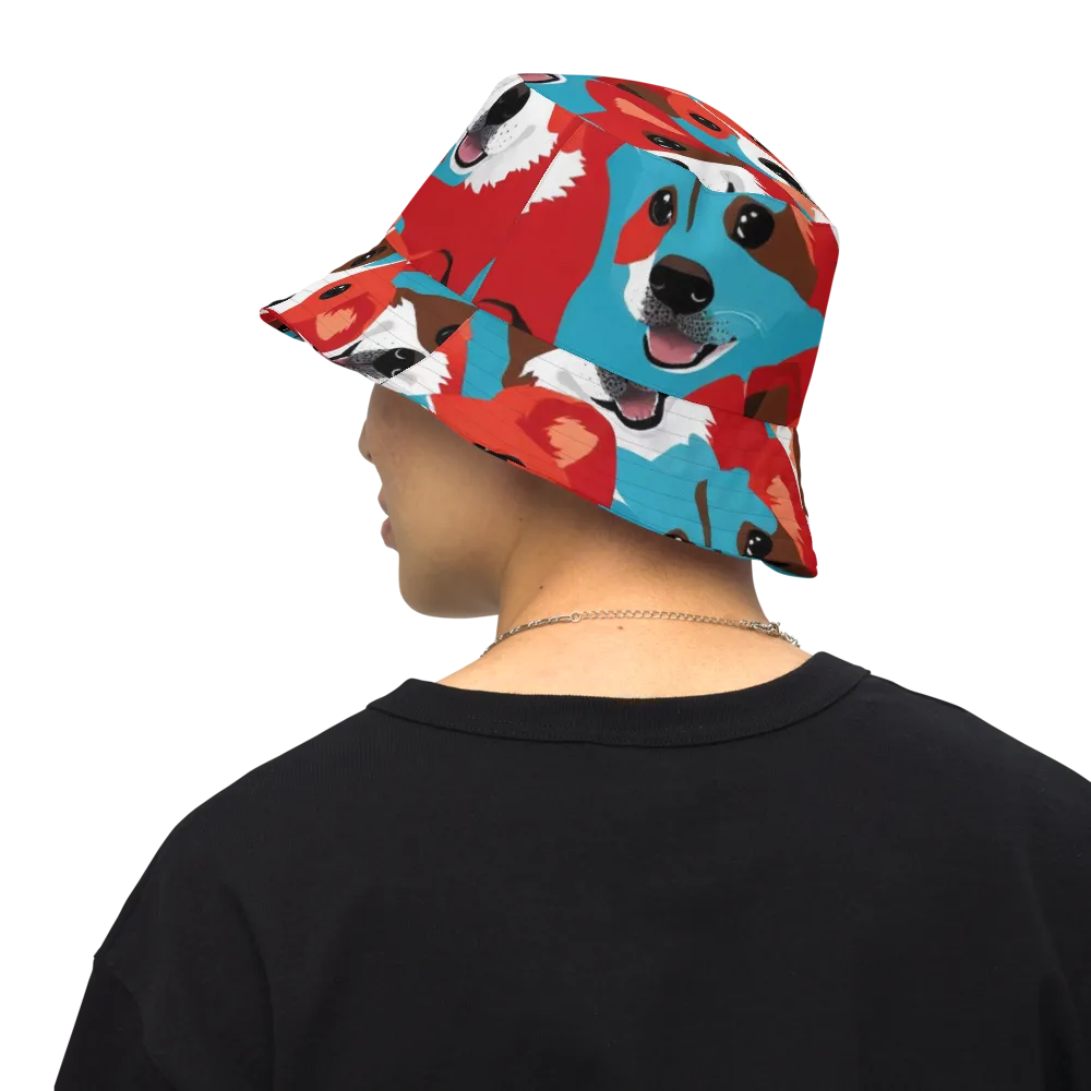Pawsitive Color on Reversible Bucket Hat — Back Inside