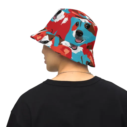 Pawsitive Color on a Reversible Bucket Hat