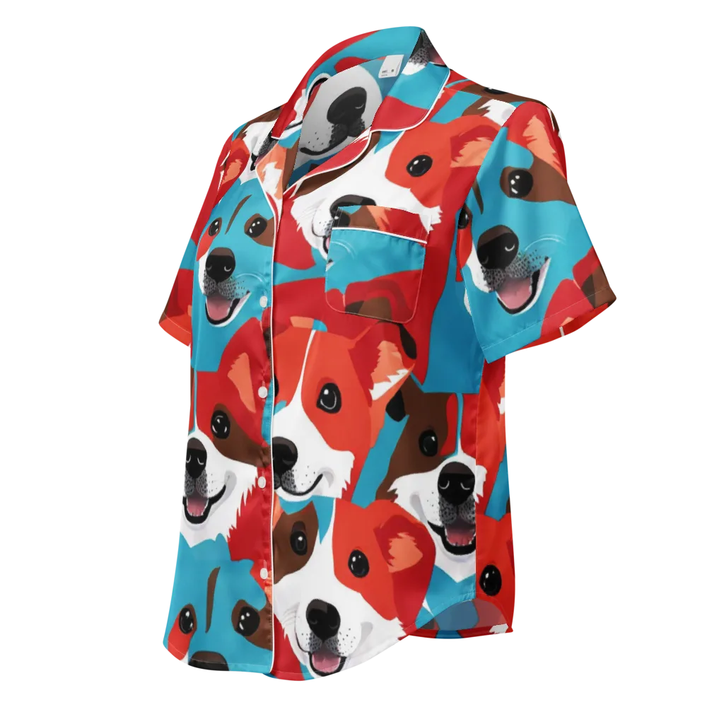Pawsitive Color on Women's Short Sleeve Pajama Top — Left Front