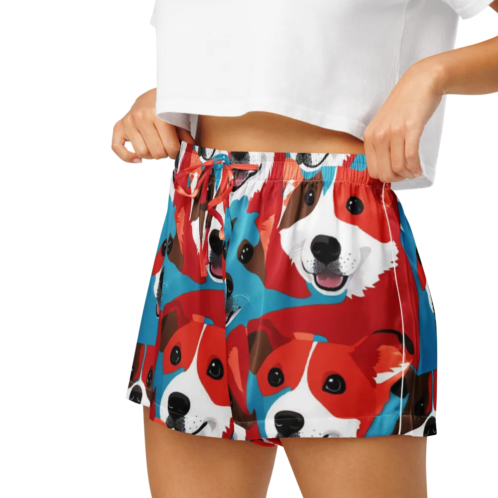 Pawsitive Color on Women's Pajama Shorts — Left