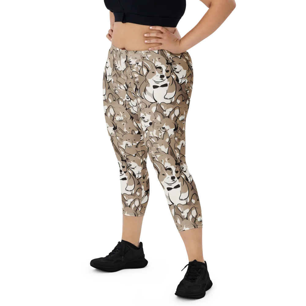 Bowtie Bark on Capri Leggings — Front