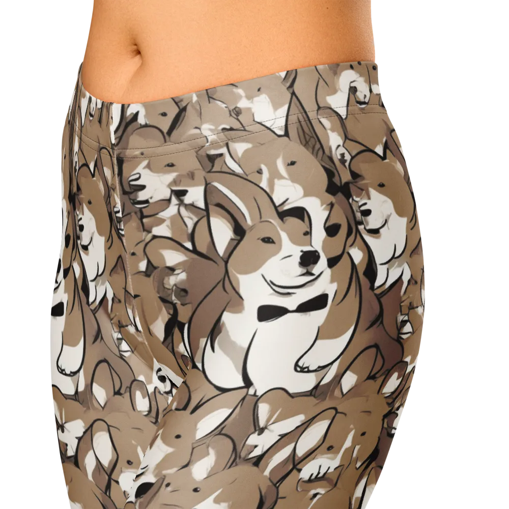 Bowtie Bark on Capri Leggings — Zoomed-in
