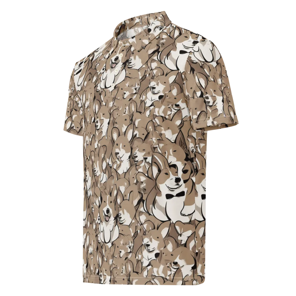 Bowtie Bark on Men's Slim Fit Polo Shirt — Left Front