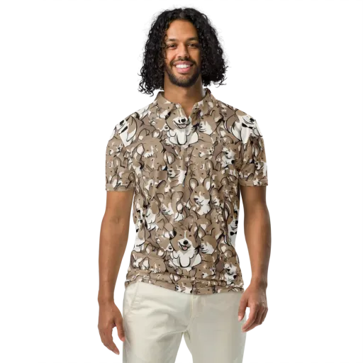 Bowtie Bark on a Men's Slim Fit Polo Shirt