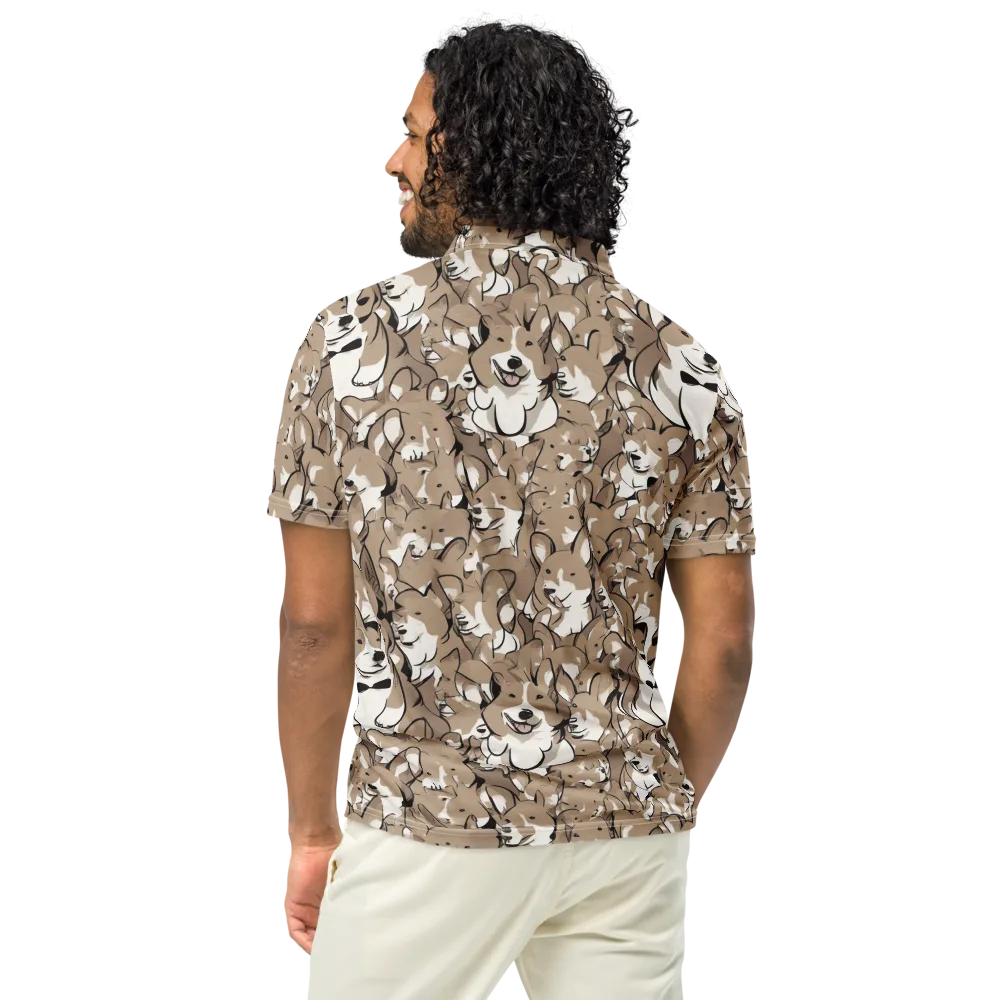 Bowtie Bark on Men's Slim Fit Polo Shirt — Back