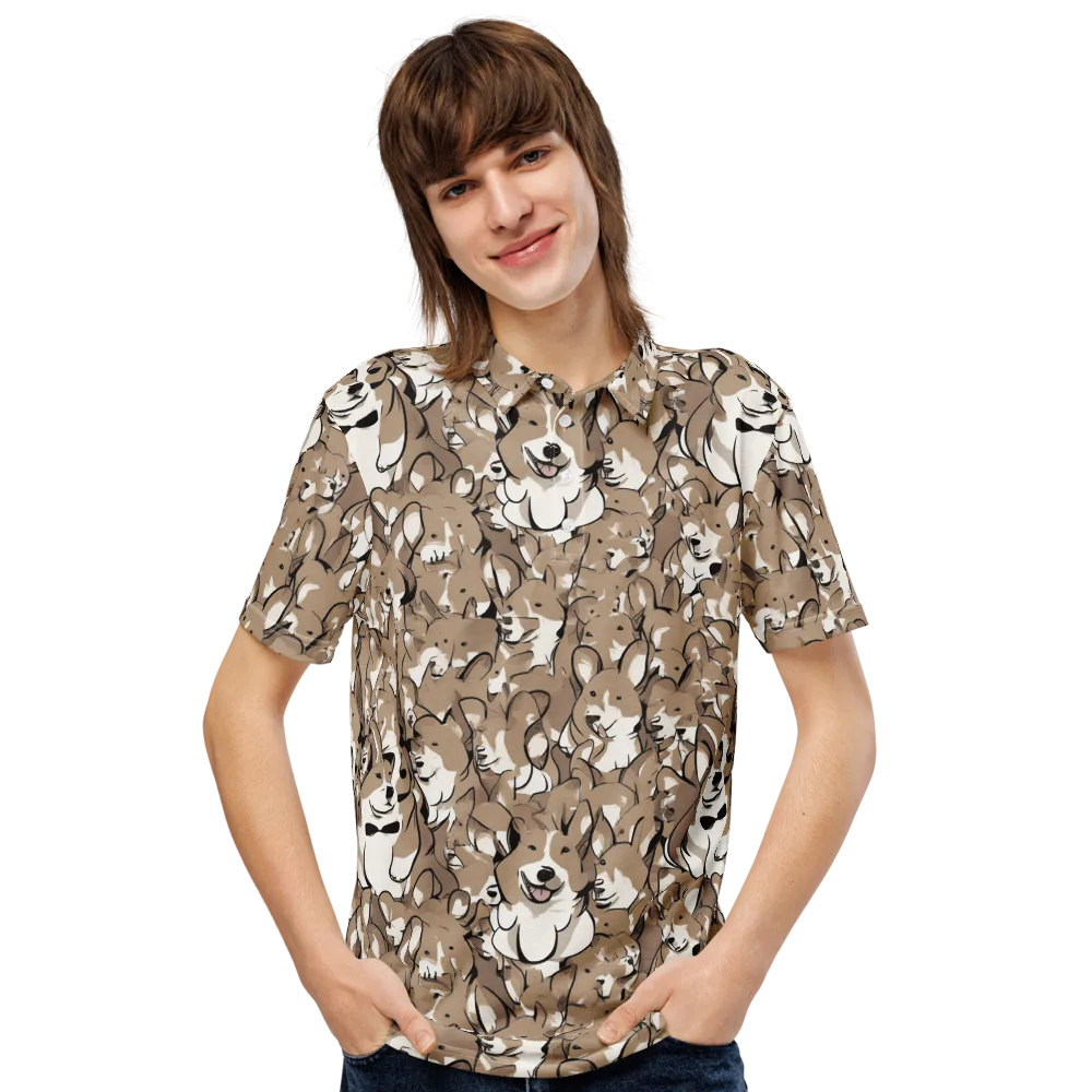 Bowtie Bark on Men's Slim Fit Polo Shirt — Front
