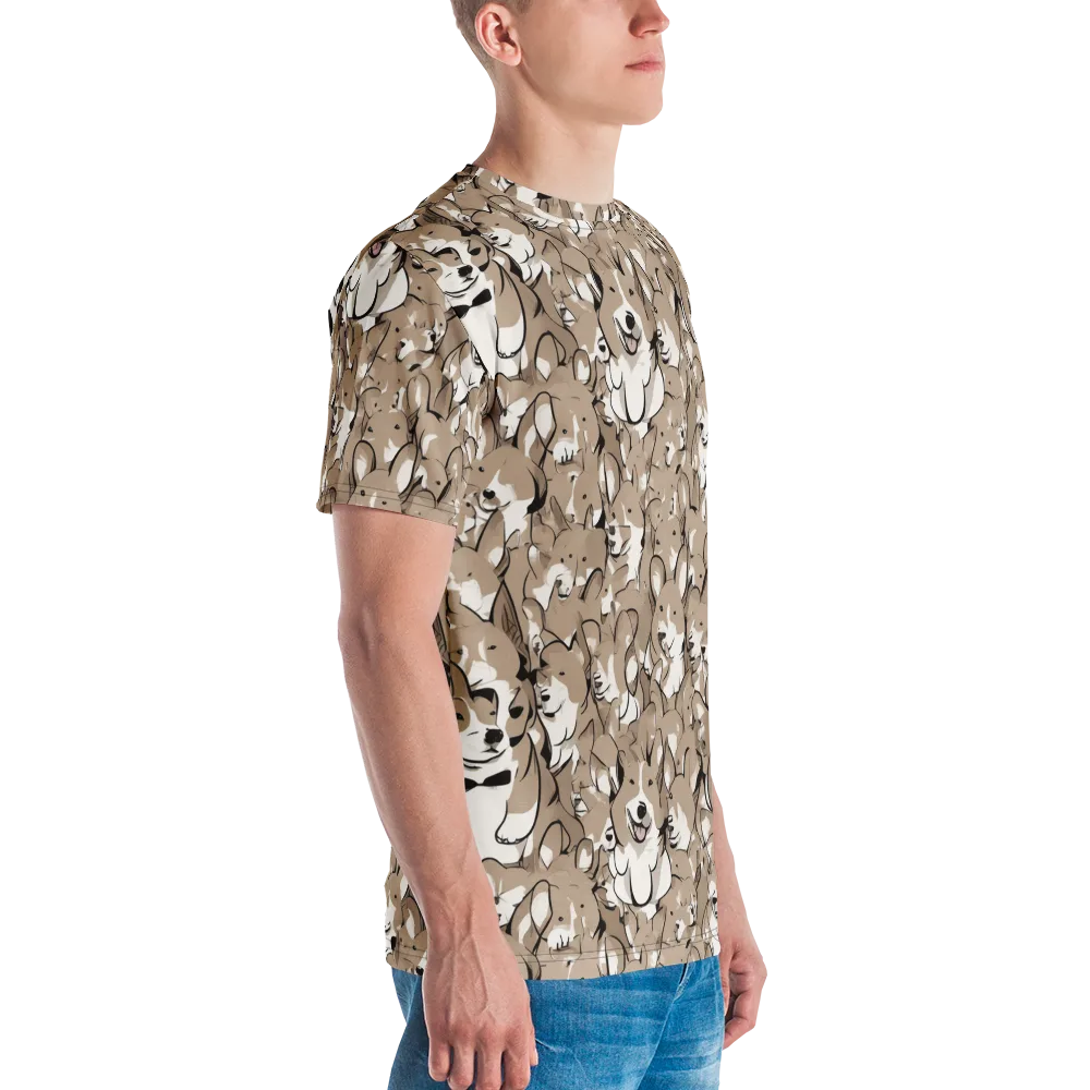 Bowtie Bark on Men's Crew Neck T-Shirt — Right