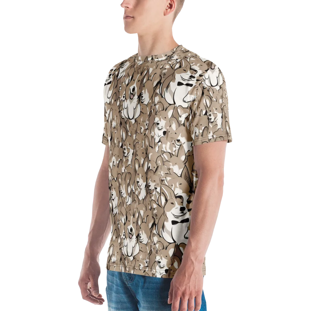 Bowtie Bark on Men's Crew Neck T-Shirt — Left