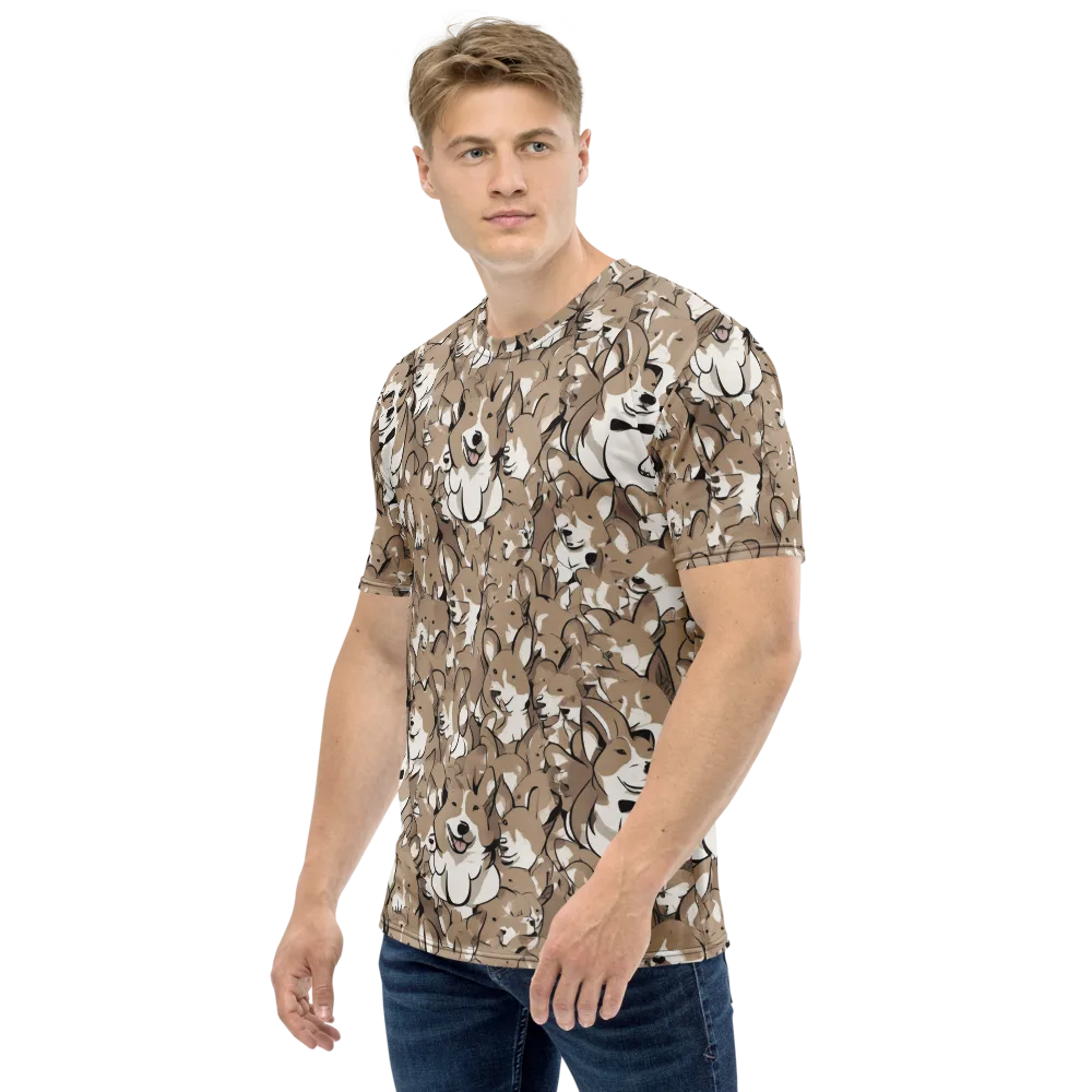 Bowtie Bark on Men's Crew Neck T-Shirt — Left