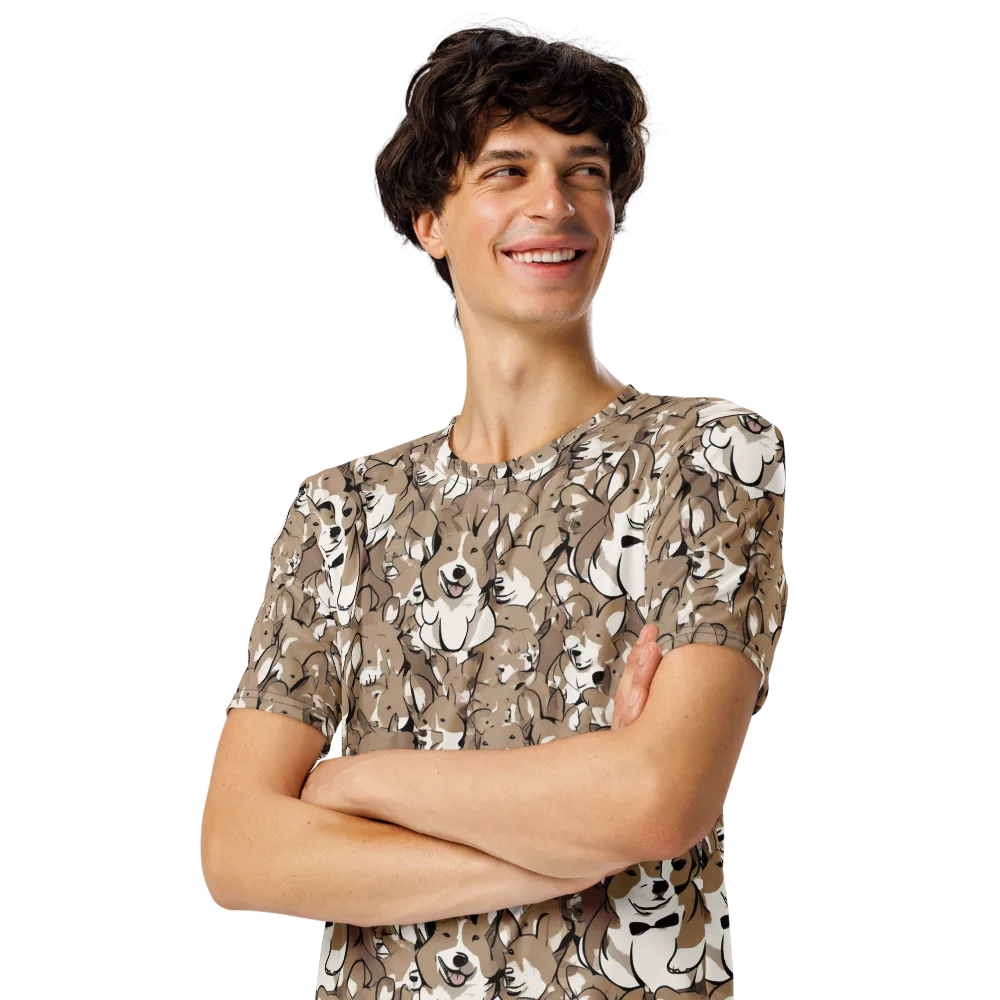 Bowtie Bark on Men's Crew Neck T-Shirt — Left Front