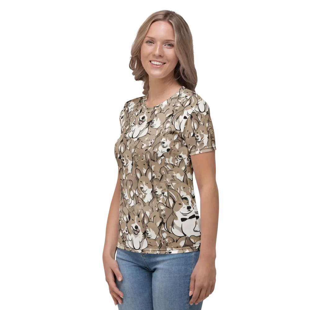 Bowtie Bark on Women's Crew Neck T-Shirt — Left
