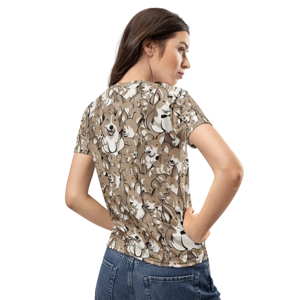 Bowtie Bark on Women's Crew Neck T-Shirt — Back