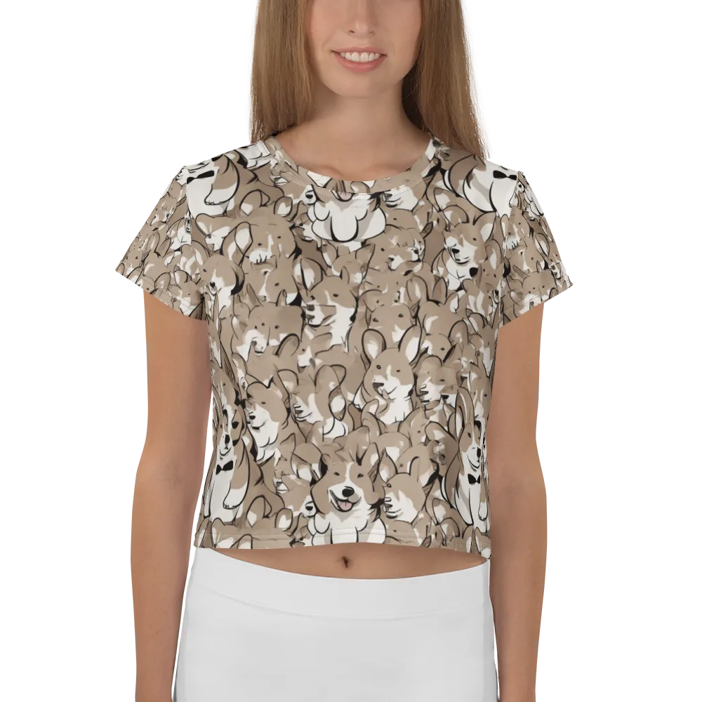 Bowtie Bark on Crop Tee — Front