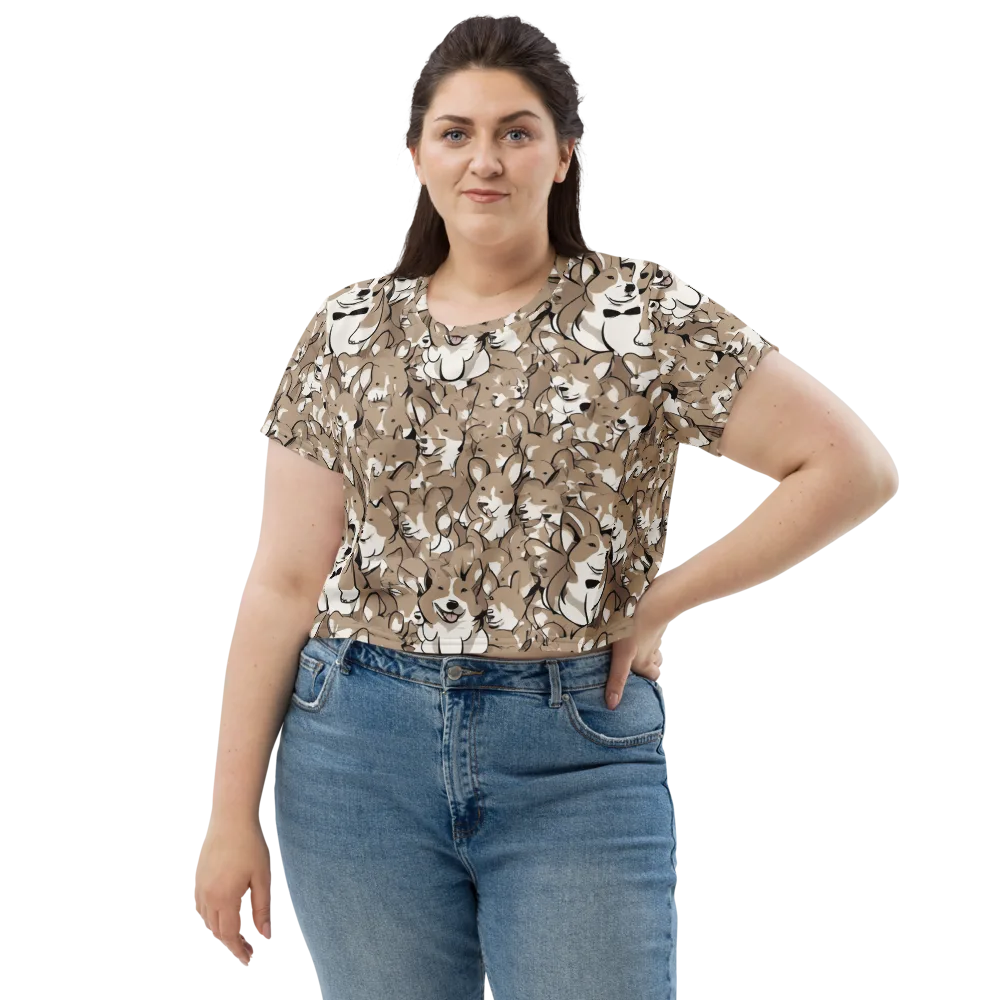 Bowtie Bark on Crop Tee — Front