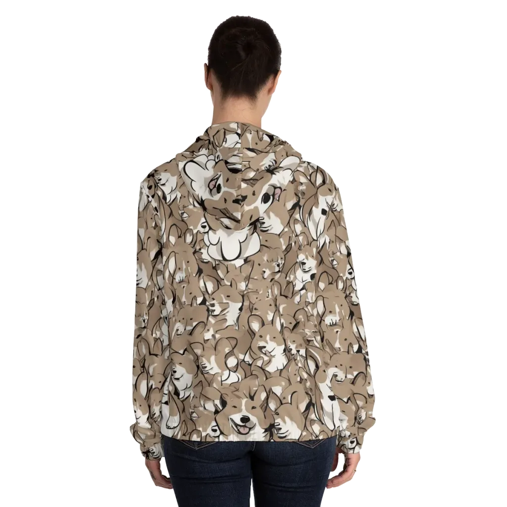 Bowtie Bark on Women's Full-Zip Hoodie — Back On Person